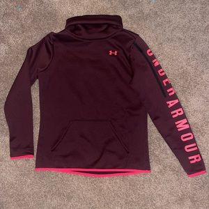 Maroon, scuba neck, fleece, under armour pullover
